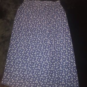 Navy blue and white ankle skirt